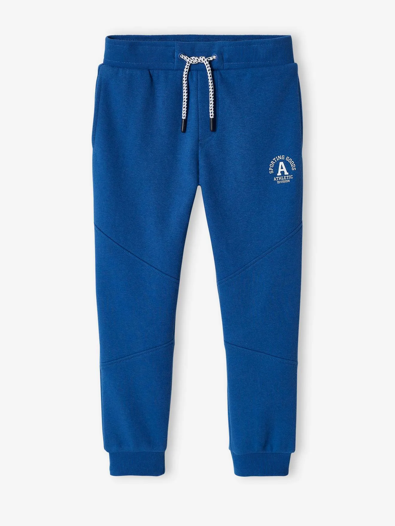 Pantalon jogging "Athletic" garçon en molleton bleu canard - Vertbaudet