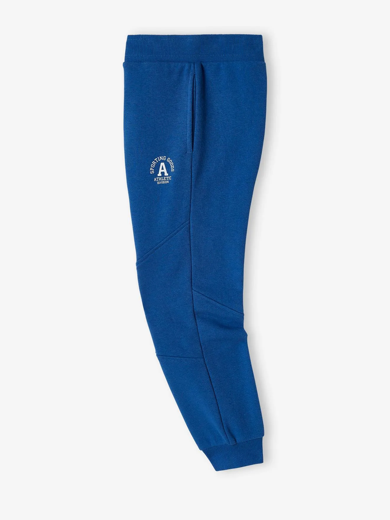 Pantalon jogging "Athletic" garçon en molleton bleu canard - Vertbaudet