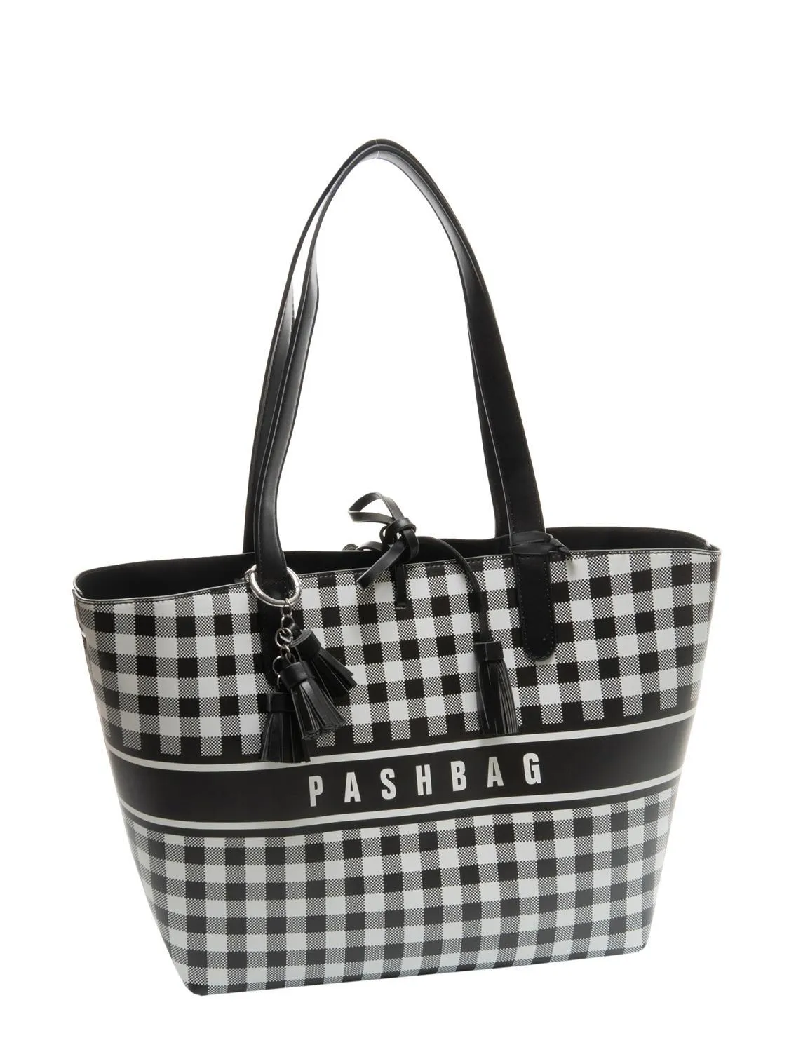 Pash Bag Tweedy Sac Cabas Imprimé Avec Écharpe Noir Blanc - Achetez À Prix Outlet!