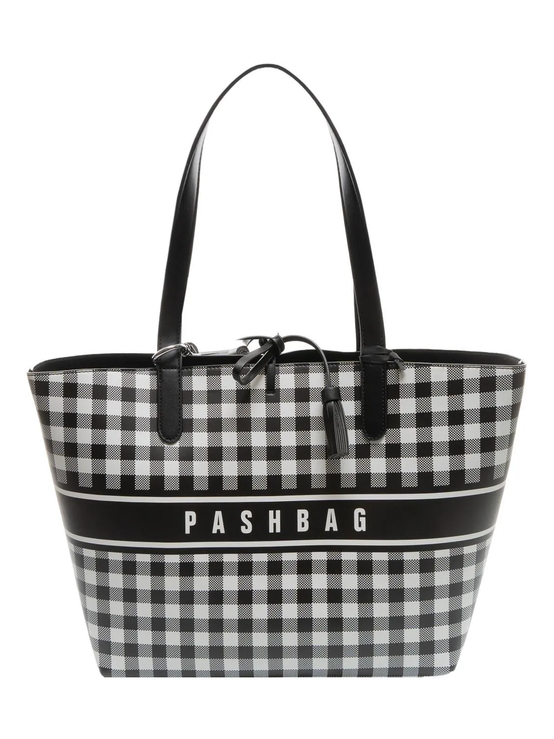 Pash Bag Tweedy Sac Cabas Imprimé Avec Écharpe Noir Blanc - Achetez À Prix Outlet!