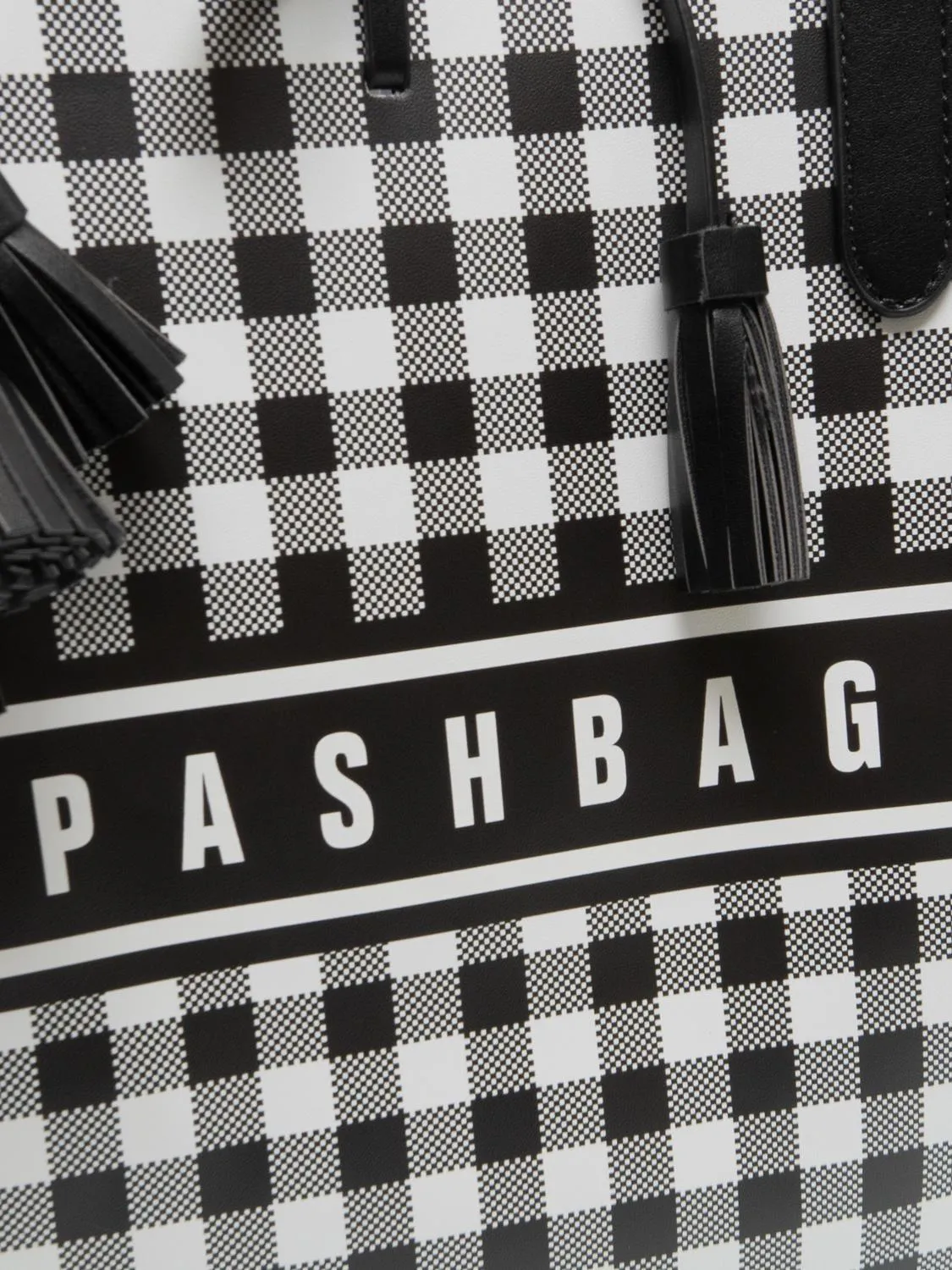 Pash Bag Tweedy Sac Cabas Imprimé Avec Écharpe Noir Blanc - Achetez À Prix Outlet!