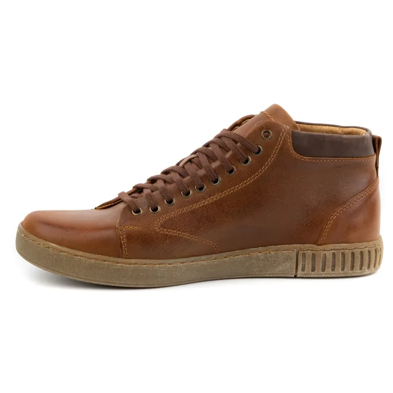 Polbut Chaussures cuir homme 2108sw camel brun