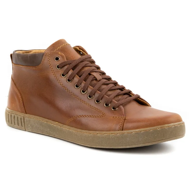 Polbut Chaussures cuir homme 2108sw camel brun