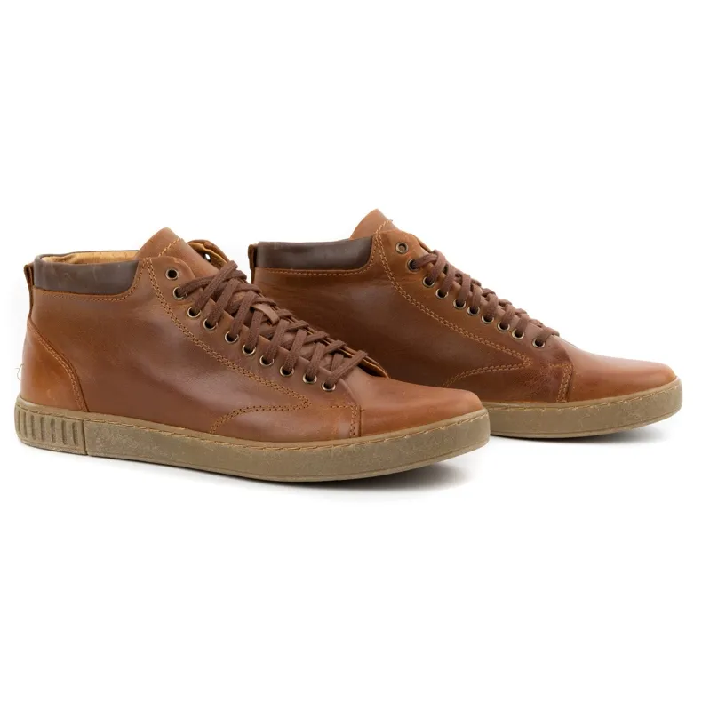 Polbut Chaussures cuir homme 2108sw camel brun