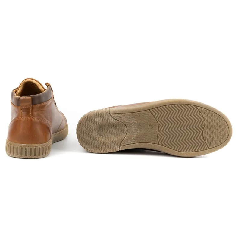 Polbut Chaussures cuir homme 2108sw camel brun