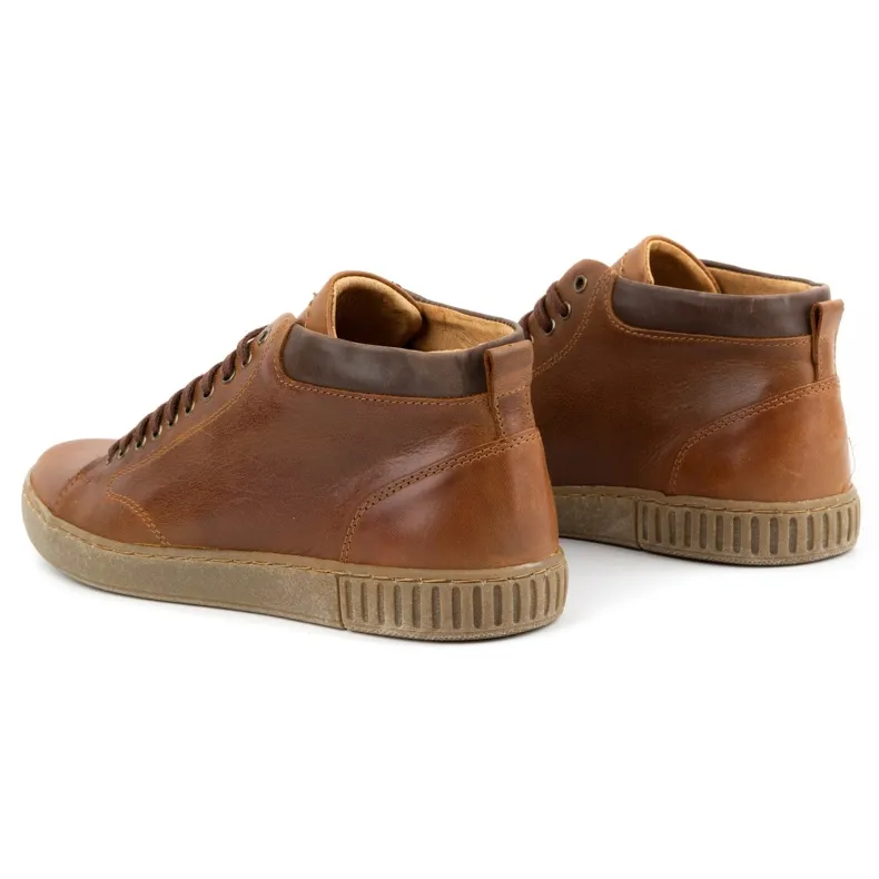 Polbut Chaussures cuir homme 2108sw camel brun