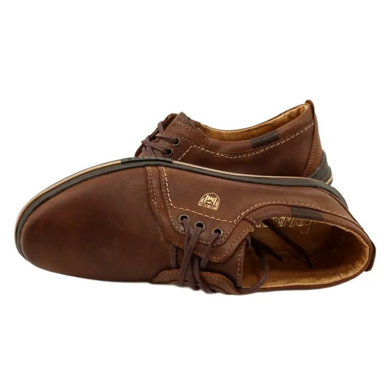 Polbut Chaussures homme en cuir 343 DK.Camel brun