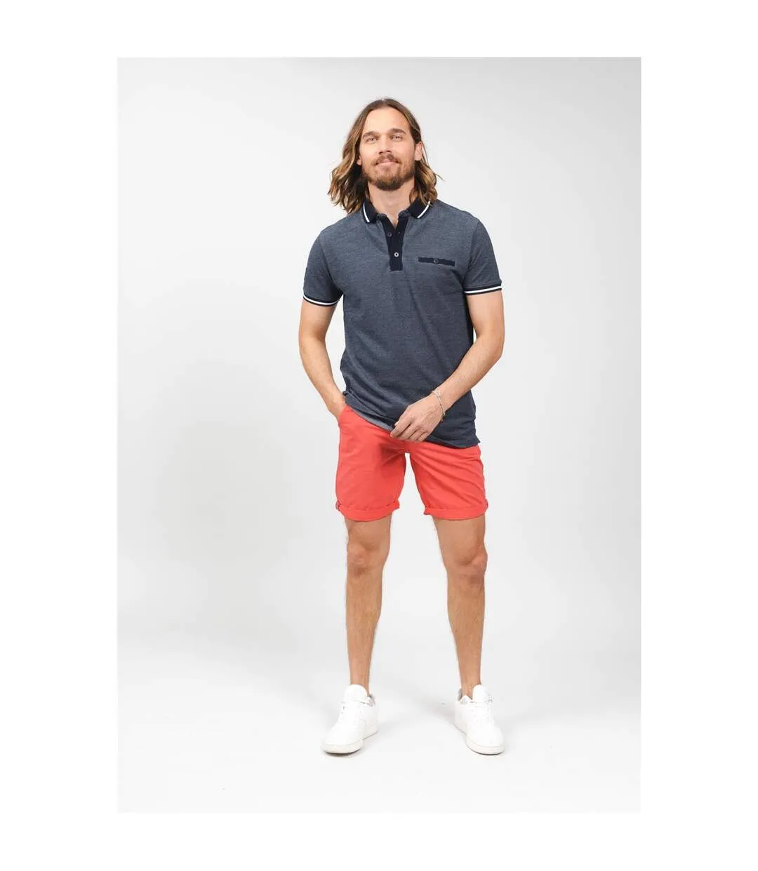 Polo en coton piqué ITEM Navy