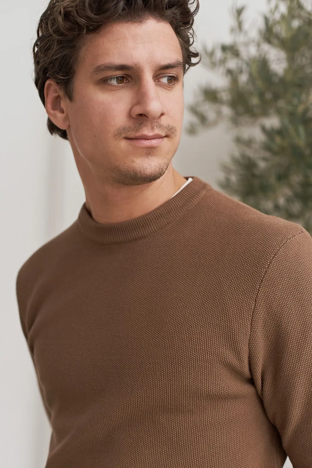 Pull en coton bio | camel "morten jumper - eco knotted camel" homme