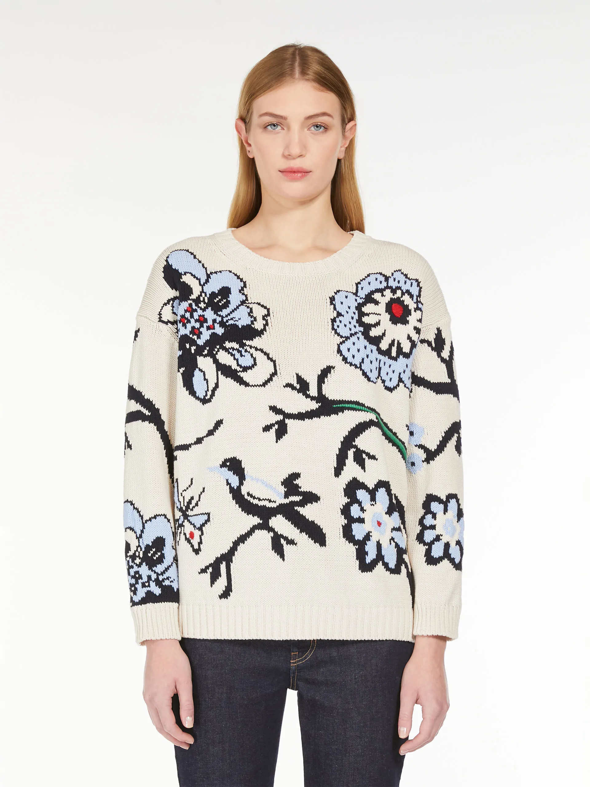 Pull en coton intarsia