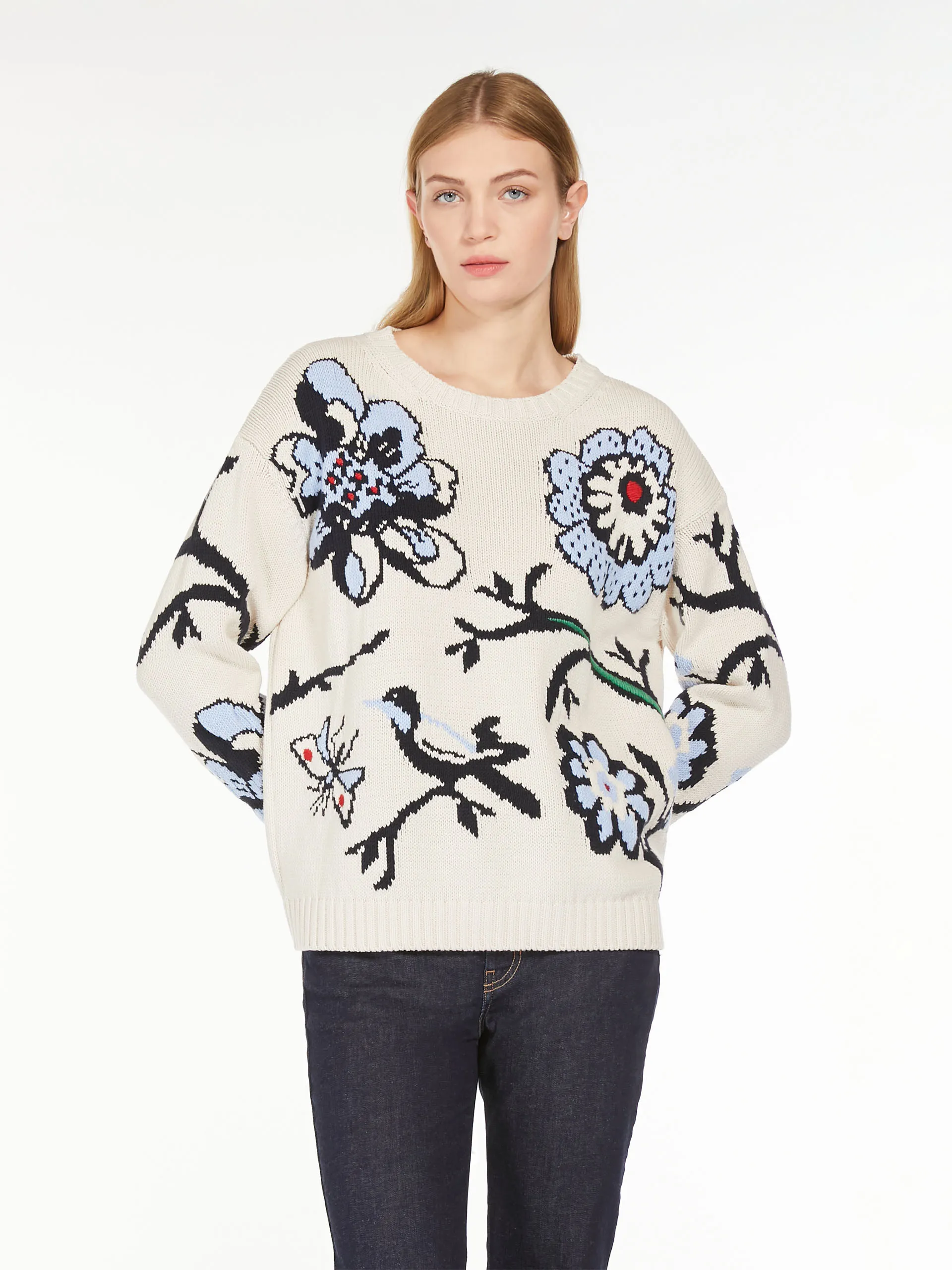 Pull en coton intarsia