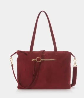 Sac cabas Mia bordeaux simili daim recyclé