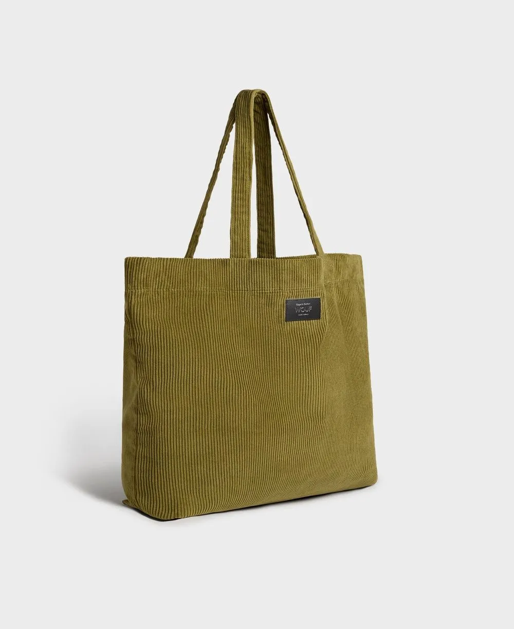 Sac cabas olive en velours de coton bio | "olive tote bag" femme - Wouf