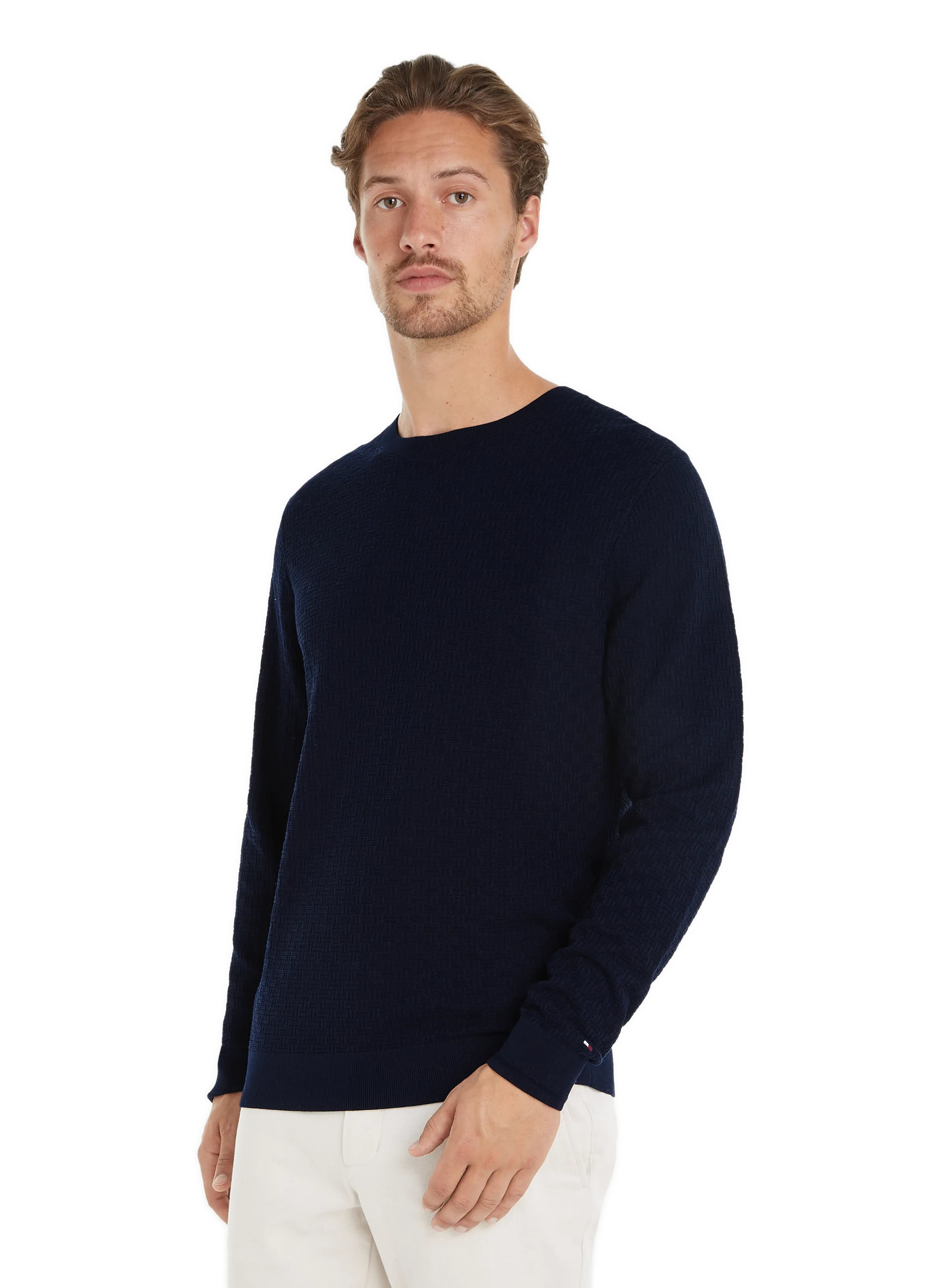 TOMMY HILFIGER  Pull en coton  - Bleu