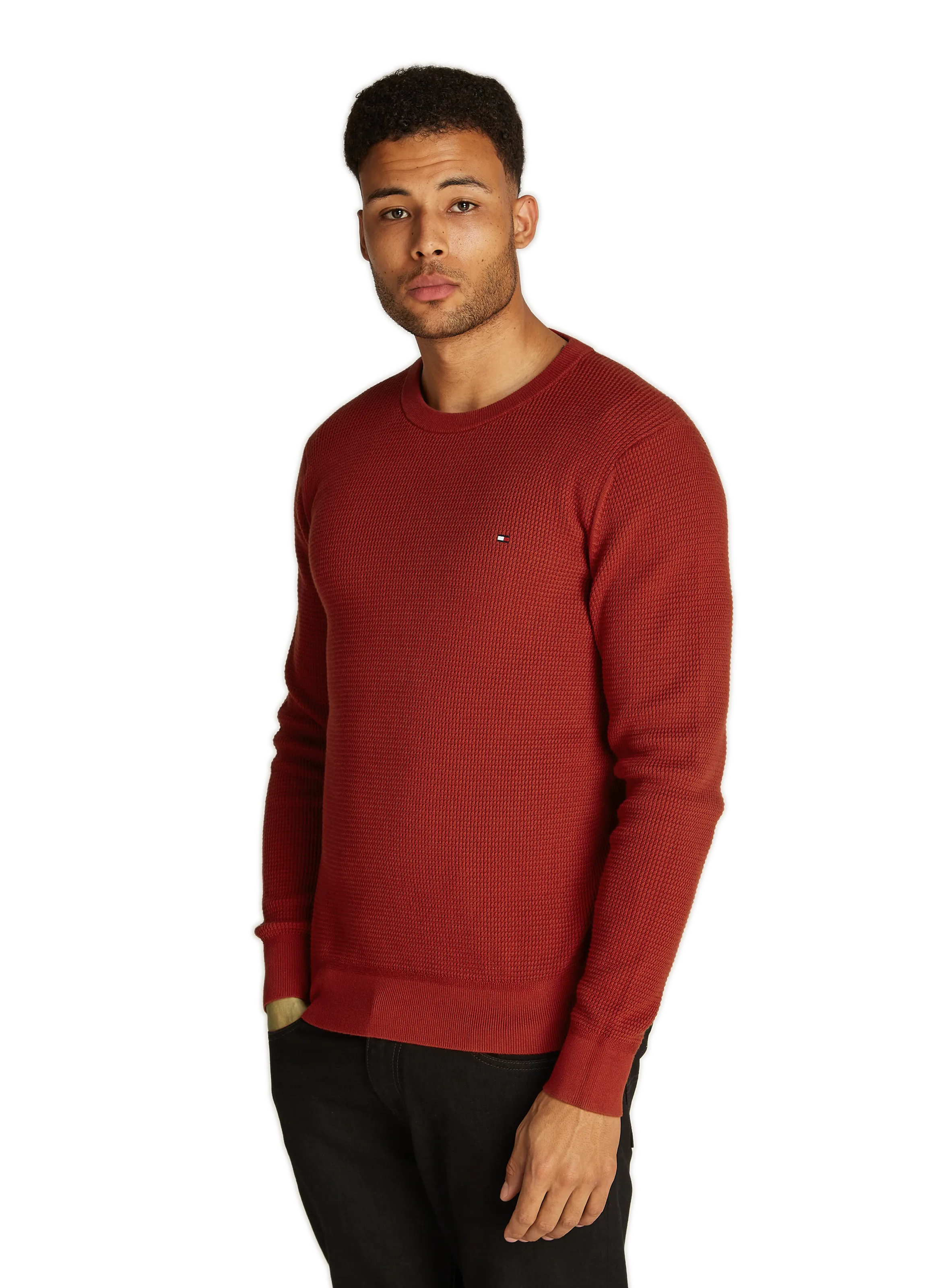 TOMMY HILFIGER  Pull en coton  - Rouge