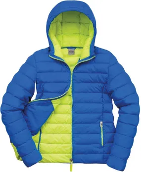 Veste matelassée - doudoune femme R194F - bleu océan et lime 